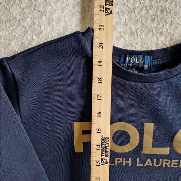 👕 Boys Blue Polo Sweatshirt with Reflective Logo 👕 - Picture 11 of 12